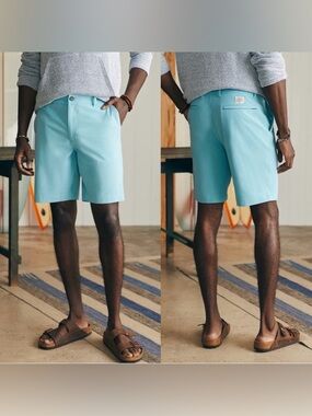 Men’s FAHERTY
All Day Shorts turquoise sky blue 9 inch inseam size 38